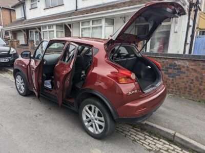 NISSAN JUKE TEKNA CVT ENGINE SIZE 1.6 Litres FUEL PETROL BODY 5 DOOR HATCHBACK TRANSMISSION CVT SEATS 5 COLOUR RED REG DATE 31/01/2013 68,265 Miles  LD62 ZBV