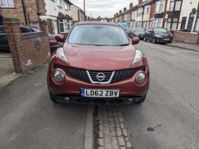 NISSAN JUKE TEKNA CVT ENGINE SIZE 1.6 Litres FUEL PETROL BODY 5 DOOR HATCHBACK TRANSMISSION CVT SEATS 5 COLOUR RED REG DATE 31/01/2013 68,265 Miles  LD62 ZBV