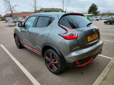 NISSAN MODEL JUKE TEKNA CVT ENGINE CC 1598 cc ENGINE SIZE 1.6 Litres FUEL PETROL BODY 5 DOOR HATCHBACK TRANSMISSION CVT SEATS 5 COLOUR GREY REG DATE 22/12/2018 32,345 miles LV68GXS