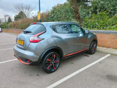 NISSAN MODEL JUKE TEKNA CVT ENGINE CC 1598 cc ENGINE SIZE 1.6 Litres FUEL PETROL BODY 5 DOOR HATCHBACK TRANSMISSION CVT SEATS 5 COLOUR GREY REG DATE 22/12/2018 32,345 miles LV68GXS