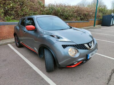 NISSAN MODEL JUKE TEKNA CVT ENGINE CC 1598 cc ENGINE SIZE 1.6 Litres FUEL PETROL BODY 5 DOOR HATCHBACK TRANSMISSION CVT SEATS 5 COLOUR GREY REG DATE 22/12/2018 32,345 miles LV68GXS