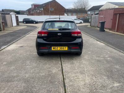 KIA RIO 1 ISG  ENGINE SIZE 1.2 Litres FUEL PETROL BODY 5 DOOR HATCHBACK TRANSMISSION MANUAL SEATS 5 COLOUR BLACK REG DATE 11/02/2019  17,000 Miles  MGZ 3667