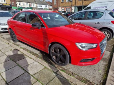 AUDI A3 SPORT TFSI S-A ENGINE SIZE 1.4 Litres FUEL PETROL BODY 4 DOOR SALOON TRANSMISSION SEMI AUTO SEATS 5 COLOUR RED REG DATE 17/09/2013 67300 Miles OU63 VHR