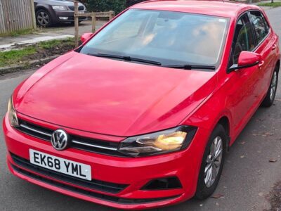 VOLKSWAGEN POLO SE  ENGINE SIZE 1.0 Litres FUEL PETROL BODY 5 DOOR HATCHBACK TRANSMISSION MANUAL SEATS 5 COLOUR RED REG DATE 27/09/2018  49,800 Miles   EK68 YML