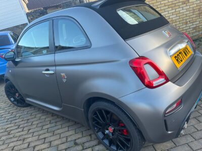 ABARTH F595C ENGINE SIZE 1.4 Litres FUEL PETROL BODY 3 DOOR CONVERTIBLE TRANSMISSION MANUAL SEATS 4 COLOUR GREY REG DATE 29/10/2021 8400 Miles RO71 WVX