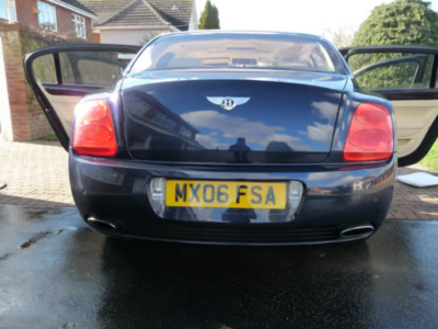 BENTLEY CONTINENTAL FLYING SPUR A ENGINE SIZE 6.0 Litres FUEL PETROL BODY 4 DOOR SALOON TRANSMISSION AUTOMATIC SEATS 5 COLOUR BLUE REG DATE 31/03/2006 50000 Miles MX06 FSA