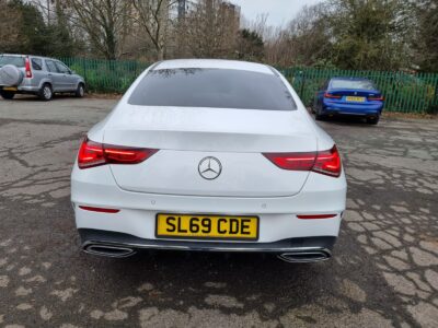 MERCEDES-BENZ MODEL CLA 180 AMG LINE PREMIUM AUTO ENGINE CC 1332 cc ENGINE SIZE 1.3 Litres FUEL PETROL BODY 4 DOOR COUPE TRANSMISSION AUTOMATIC SEATS 5 COLOUR WHITE REG DATE 19/12/2019 41,500 miles SL69CDE