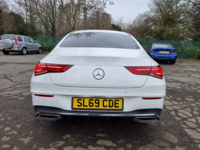 MERCEDES-BENZ MODEL CLA 180 AMG LINE PREMIUM AUTO ENGINE CC 1332 cc ENGINE SIZE 1.3 Litres FUEL PETROL BODY 4 DOOR COUPE TRANSMISSION AUTOMATIC SEATS 5 COLOUR WHITE REG DATE 19/12/2019 41,500 miles SL69CDE