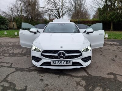 MERCEDES-BENZ MODEL CLA 180 AMG LINE PREMIUM AUTO ENGINE CC 1332 cc ENGINE SIZE 1.3 Litres FUEL PETROL BODY 4 DOOR COUPE TRANSMISSION AUTOMATIC SEATS 5 COLOUR WHITE REG DATE 19/12/2019 41,500 miles SL69CDE