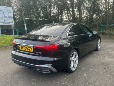 AUDI A4 S LINE 35 TDI S-A ENGINE SIZE 2.0 Litres FUEL DIESEL BODY 4 DOOR SALOON TRANSMISSION SEMI AUTO SEATS 5 COLOUR BLACK REG DATE 14/02/2020 41000 Miles WM69GZA