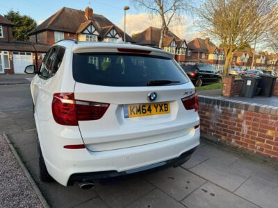 BMW X3 X DRIVE 20D M SPORT ENGINE SIZE 2.0 Litres FUEL DIESEL BODY 5 DOOR ESTATE TRANSMISSION MANUAL SEATS 5 COLOUR WHITE REG DATE 17/11/2014 185000 Miles KM64 YXB