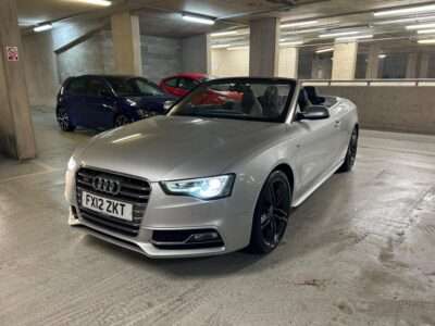 AUDI A5 S5 TFSI QUATTRO AUTO ENGINE SIZE 3.0 Litres FUEL PETROL BODY 2 DOOR CONVERTIBLE TRANSMISSION AUTOMATIC SEATS 4 COLOUR SILVER REG DATE 15/03/2012 83000 miles FX12 ZKT