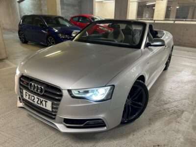 AUDI A5 S5 TFSI QUATTRO AUTO ENGINE SIZE 3.0 Litres FUEL PETROL BODY 2 DOOR CONVERTIBLE TRANSMISSION AUTOMATIC SEATS 4 COLOUR SILVER REG DATE 15/03/2012 83000 miles FX12 ZKT