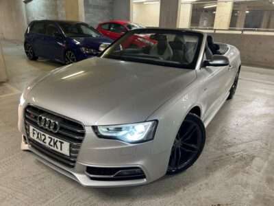 AUDI A5 S5 TFSI QUATTRO AUTO ENGINE SIZE 3.0 Litres FUEL PETROL BODY 2 DOOR CONVERTIBLE TRANSMISSION AUTOMATIC SEATS 4 COLOUR SILVER REG DATE 15/03/2012 83000 miles FX12 ZKT