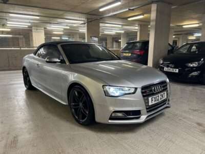 AUDI A5 S5 TFSI QUATTRO AUTO ENGINE SIZE 3.0 Litres FUEL PETROL BODY 2 DOOR CONVERTIBLE TRANSMISSION AUTOMATIC SEATS 4 COLOUR SILVER REG DATE 15/03/2012 83000 miles FX12 ZKT