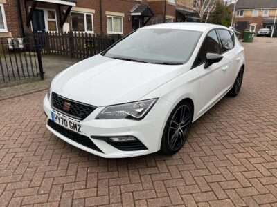 SEAT LEON CUPRA 290 TSI S-A ENGINE SIZE 2.0 Litres FUEL PETROL BODY 5 DOOR HATCHBACK TRANSMISSION SEMI AUTO SEATS 5 COLOUR WHITE REG DATE 11/09/2020 38600 Miles HY70 GMZ