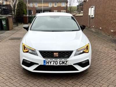 SEAT LEON CUPRA 290 TSI S-A ENGINE SIZE 2.0 Litres FUEL PETROL BODY 5 DOOR HATCHBACK TRANSMISSION SEMI AUTO SEATS 5 COLOUR WHITE REG DATE 11/09/2020 38600 Miles HY70 GMZ