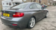 BMW 220D M SPORT 2 SERIES 2014  ENGINE SIZE 2.0 Litres FUEL DIESEL BODY 2 DOOR COUPE TRANSMISSION MANUAL SEATS 4 COLOUR GREY REG DATE 15/04/2014 95750 Miles R28 SJA