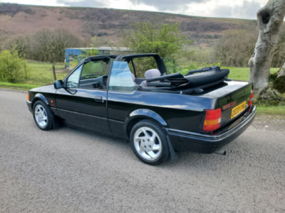 FORD ESCORT CABRIOLET ENGINE SIZE 1.6 Litres FUEL PETROL BODY 2 DOOR CONVERTIBLE TRANSMISSION MANUAL SEATS 2 COLOUR BLACK REG DATE 12/04/1990 49000 Miles G633UVK