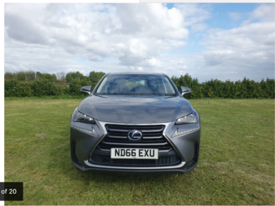 LEXUS MODEL NX 300H S 4X2 CVT ENGINE CC 2494 cc ENGINE SIZE 2.5 Litres FUEL PETROL/ELECTRIC BODY 5 DOOR ESTATE TRANSMISSION CVT SEATS 5 COLOUR GREY REG DATE 08/11/2016 99150 miles ND66 EXU