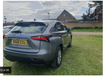 LEXUS MODEL NX 300H S 4X2 CVT ENGINE CC 2494 cc ENGINE SIZE 2.5 Litres FUEL PETROL/ELECTRIC BODY 5 DOOR ESTATE TRANSMISSION CVT SEATS 5 COLOUR GREY REG DATE 08/11/2016 99150 miles ND66 EXU