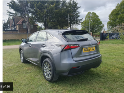 LEXUS MODEL NX 300H S 4X2 CVT ENGINE CC 2494 cc ENGINE SIZE 2.5 Litres FUEL PETROL/ELECTRIC BODY 5 DOOR ESTATE TRANSMISSION CVT SEATS 5 COLOUR GREY REG DATE 08/11/2016 99150 miles ND66 EXU