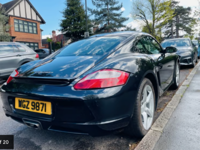 PORSCHE MODEL CAYMAN ENGINE CC 2687 cc ENGINE SIZE 2.7 Litres FUEL PETROL BODY 2 DOOR COUPE TRANSMISSION MANUAL SEATS 2 COLOUR BLACK REG DATE 31/01/2009 26950 Miles WGZ 9871