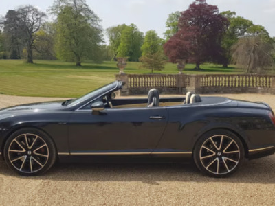 BENTLEY MODEL CONTINENTAL GTC AUTO ENGINE CC 5998 cc ENGINE SIZE 6.0 Litres FUEL PETROL BODY 2 DOOR CONVERTIBLE TRANSMISSION AUTOMATIC SEATS 4 COLOUR BLACK REG DATE 01/09/2007 82,00 miles K25 CMR