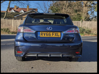 LEXUS CT 200H S CVT ENGINE SIZE 1.8 Litres FUEL PETROL/ELECTRIC BODY 5 DOOR HATCHBACK TRANSMISSION CVT SEATS 5 COLOUR BLUE REG DATE 19/09/2016 52000 Miles RV66 FXL