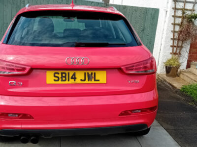 AUDI Q3 SE TFSI ENGINE SIZE 1.4 Litres FUEL PETROL BODY 5 DOOR ESTATE TRANSMISSION MANUAL SEATS5 COLOUR RED REG DATE 22/05/2014 74320 Miles SB14 JWL