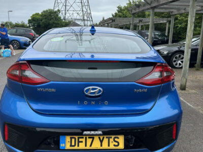 HYUNDAI MODEL IONIQ PREMIUM SE HEV S-A ENGINE SIZE 1.6 Litres FUEL PETROL/ELECTRIC BODY 5 DOOR HATCHBACK TRANSMISSION SEMI AUTO SEATS 5 COLOUR BLUE REG DATE 27/07/2017 Mileage: 92402 DF17YTS