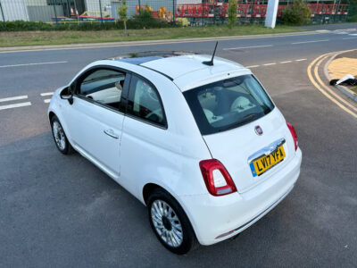 FIAT 500 LOUNGE Engine Size 1.2 Litres Fuel PETROL Body 3 DOOR HATCHBACK Transmission MANUAL Seats 4 Colour WHITE Reg Date 31/05/2017 Mileage: 57000 Reg LV17YFA