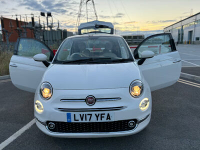 FIAT 500 LOUNGE Engine Size 1.2 Litres Fuel PETROL Body 3 DOOR HATCHBACK Transmission MANUAL Seats 4 Colour WHITE Reg Date 31/05/2017 Mileage: 57000 Reg LV17YFA