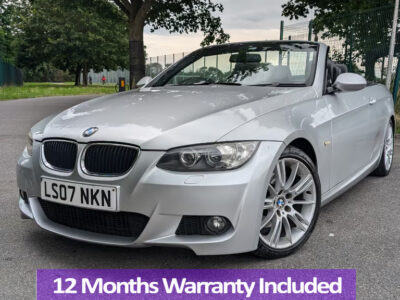 BMW MODEL 320I M SPORT A ENGINE SIZE 2.0 Litres FUEL PETROL BODY 2 DOOR CONVERTIBLE TRANSMISSION AUTOMATIC SEATS 4 COLOUR SILVER REG DATE 25/06/2007 Mileage: 78212 LS07NKN