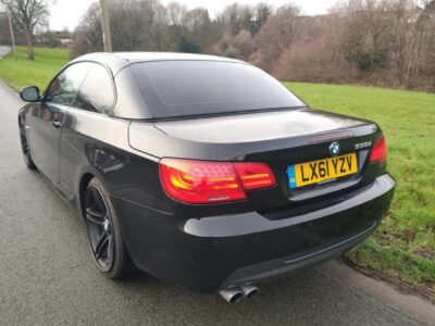 BMW MODEL 330D M SPORT AUTO  ENGINE SIZE 3.0 Litres FUEL DIESEL BODY 2 DOOR CONVERTIBLE TRANSMISSION AUTOMATIC SEATS 4 COLOUR BLACK REG DATE 23/09/2011 Mileage: 53000