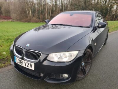 BMW MODEL 330D M SPORT AUTO  ENGINE SIZE 3.0 Litres FUEL DIESEL BODY 2 DOOR CONVERTIBLE TRANSMISSION AUTOMATIC SEATS 4 COLOUR BLACK REG DATE 23/09/2011 Mileage: 53000